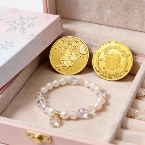 Vista 7 de Monedas de hada de dientes, 10 piezas de recompensa conmemorativa de dientes perdidos, moneda conmemorativa de dientes dentales, moneda de metal