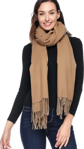 Vista 3 de HOYAYO Chal de lana Bufanda extra grande gruesa suave pashmina