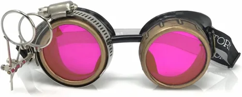 Vista 49 de Lentes estilo victoriano Steampunk con diseño de brújula, lentes de colores y lupa ocular