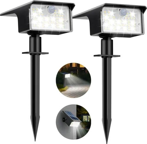 Vista 11 de [Paquete de 3 y 62 LED] Reflectores Solares para Exteriores con Sensor de Movimiento, 3 Modos de Sensor de Movimiento, Luces para Exteriores, 2