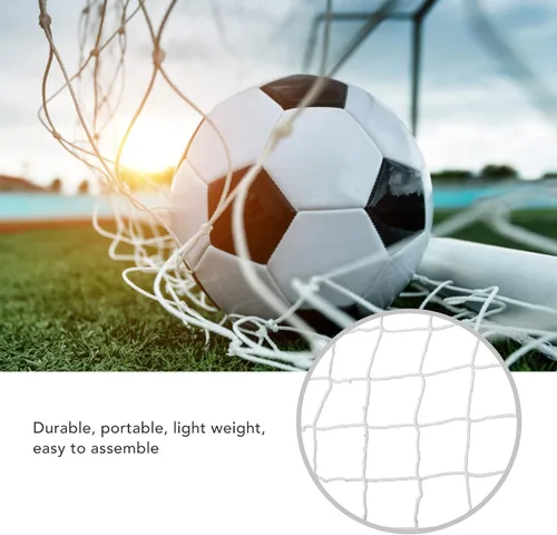 Vista 2 de Redes de portería de fútbol deportivo, red de repuesto para entrenamiento de fútbol, cubierta protectora de repuesto para porterías de fútbol, 10 x