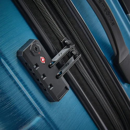 Vista 6 de Samsonite Centric 2 Set de maletas rígidas expandibles con ruedas giratorias dobles, Azul Caribe, Juego de 2 piezas (equipaje de mano/grande)