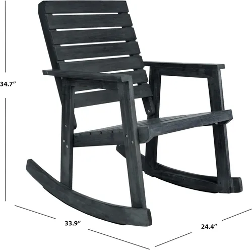 Vista 2 de SAFAVIEH FOX6702K Colección para exteriores Alexei - Silla mecedora, gris pizarra oscura gris (Dark Slate Gray)