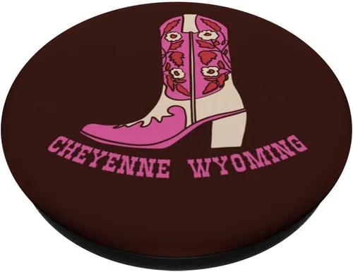 Vista 2 de PopGrip intercambiable de Cheyenne Wyoming Pink Cowgirl Boot PopSockets para mujer