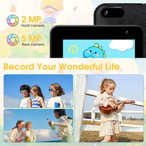 Vista 5 de DigiLand Tablet para niños de 7 pulgadas, Android 15 tabletas con funda protectora, 4 GB de RAM+32 GB de ROM, pantalla IPS de 1024 x 600, cámara