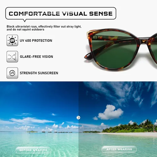 Vista 34 de Gafas de sol de moda ojo de gato para las mujeres moda Cateye UV400 protección gafas CL22017