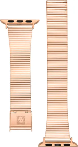 Vista 2 de Anne Klein Correa de acero inoxidable para Apple Watch, segura, ajustable, correa de repuesto para Apple Watch, se adapta a la mayoría de muñecas