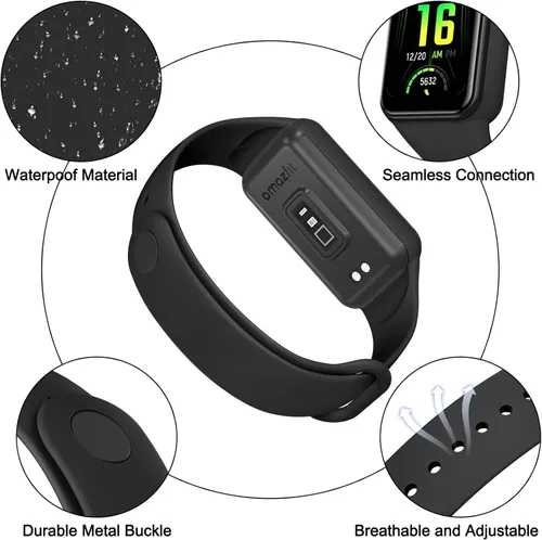 Vista 3 de Amzpas Bandas de TPU para Amazfit Band 7 Fitness & Health Tracker, paquete de 3 pulseras suaves y transpirables, correa deportiva de repuesto