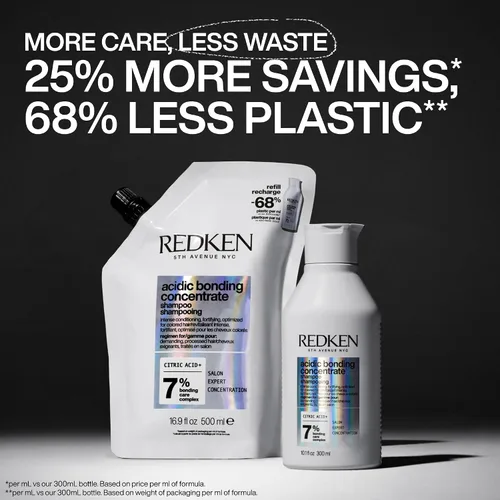 Vista 5 de Redken Champú de unión para reparación de cabello dañado Concentrado de unión ácido Para todo tipo de cabello Recarga 16.9 onzas líquidas