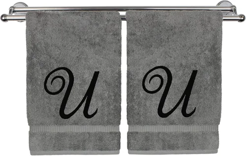Vista 243 de Toalla de mano con monograma, regalo personalizado, 16 x 30 pulgadas, extra absorbente, 100% algodón turco, acabado de rizo suave, para baño, cocina