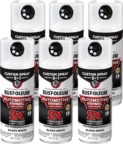 Vista 23 de Rust-Oleum 2X pintura en aerosol personalizada de esmalte automotriz 5 en 1, 12 onzas, claro brillante Brillo Transparente