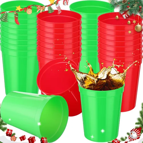 Vista 23 de Yungyan Paquete de 12 vasos de plástico reutilizables de 16 onzas, 4