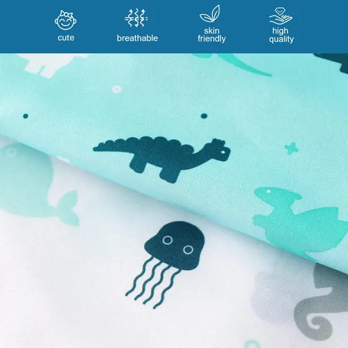 Vista 4 de Sábanas para moisés, paquete de 4 para bebés, sábanas para moisés Aqua + azul marino