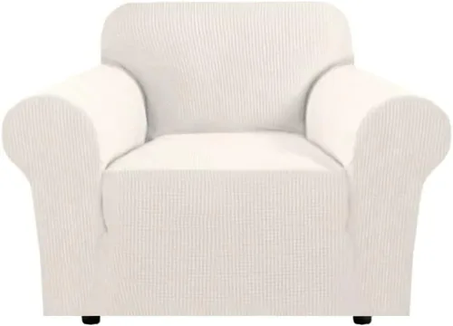 Vista 11 de H.VERSAILTEX Funda elástica para sofá, fundas suaves para muebles de 3 cojines, con tela jacquard gruesa a cuadros con parte inferior elástica, sofá