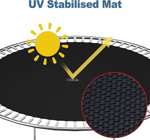 Vista 5 de Cliselda Trampoline Replacement Mat, Fits 12 ft 14 ft 15 ftRound Trampoline Frame with 72/88/96 V-Rings and Spring Tool, Fits 5.5-7" Springs