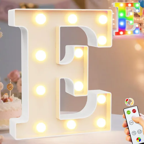 Vista 72 de Pooqla Letras con luces LED de marquesina, letras decorativas iluminadas en blanco cálido y blanco frío, letras del alfabeto iluminadas para niños