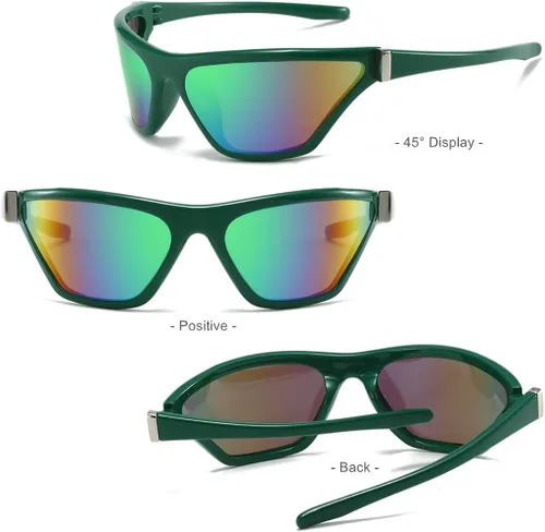 Vista 5 de BAWUYI Gafas de sol envolventes con protección futurista gafas cibernéticas Y2K accesorios de disfraz para mujeres y hombres persianas cuadradas