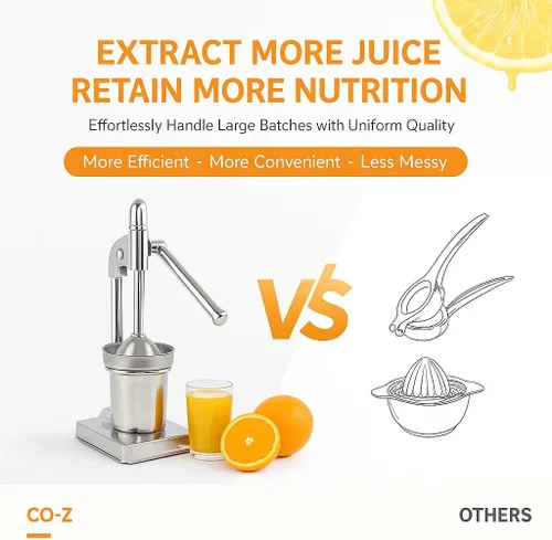 Vista 4 de Effective Cast Iron Juicer Hand Press, Heavy Duty Manual Juicer Hand Press Cast Iron, Stainless Steel Lemon Squeezer for Home and Kitchen
