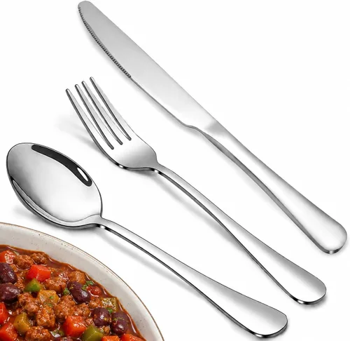 Vista 8 de 24-Piece Silverware Set, Flatware Set for 8, Food-Grade Stainless Steel Tableware Cutlery Set, Mirror Finished Utensil Sets for Home Restaurant