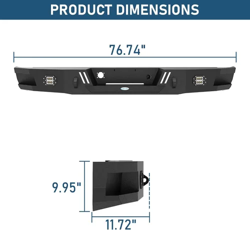 Vista 9 de u-Box 2008 Ram 1500 parachoques trasero camión parachoques paso parachoques para Dodge Ram 1500 camionetas 2006 2007 2008 - Textura Ram parachoques