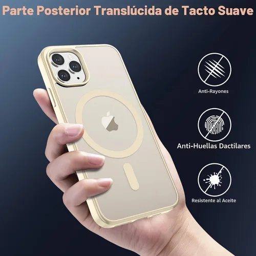Vista 6 de SUPFINE - Funda magnética para iPhone 11 Pro Max, color blanco antiguo