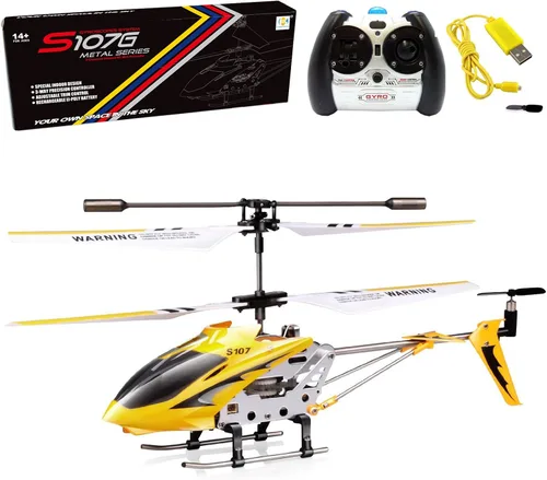 Vista 8 de Cheerwing S107/S107G Phantom 3.5 canales, minihelicóptero RC con giroscopio, Azul