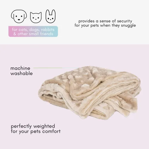Vista 6 de Petique Manta de terciopelo para mascotas, súper suave para gatos y perros, felpa de poliéster de doble cara, bonito diseño de huellas de patas