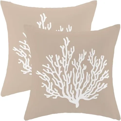 Vista 8 de AEIOAE Juego de 2 fundas de almohada costeras de 16 x 16 pulgadas, fundas de cojines decorativos náuticos de playa con estrellas de mar negras