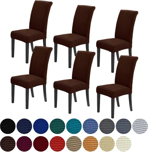 Vista 67 de Juego de 2 fundas para sillas de comedor, fundas elásticas para sillas de comedor, fundas para sillas de cocina de jacquard texturizadas, decoración