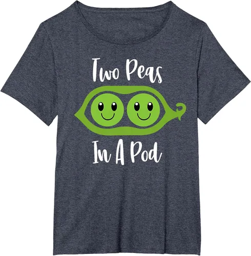 Vista 11 de Two Peas in A Pod Couples Matching Best Friend Cute Veg T-Shirt Baby Blue