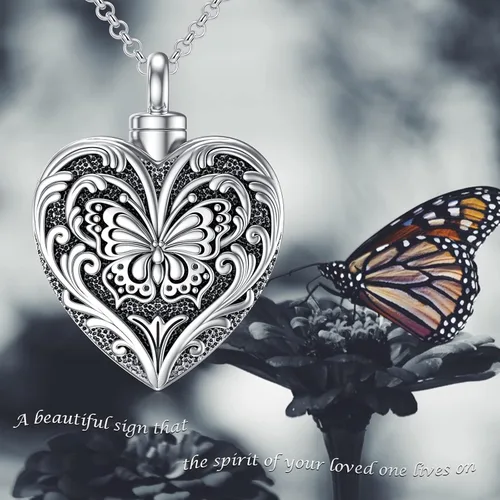 Vista 6 de SOULMEET Joyería de cremación para cenizas, collar de urna de plata de ley para cenizas, mujeres y hombres, joyería de recuerdos para mantener a
