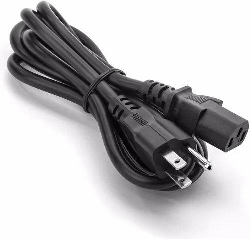 Vista 2 de Cable de alimentación de 3 clavijas de 5 pies, 18 AWG NEMA 5-15P a IEC 320 C13, cable de alimentación de CA 10A 125V/250V resistente