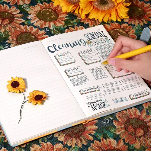 Vista 6 de Diario infantil de cuero sintético con candado y llave, agenda de viaje, agenda, cuaderno secreto de notas para mujer, 5.3 x 8.4 pulgadas, girasol