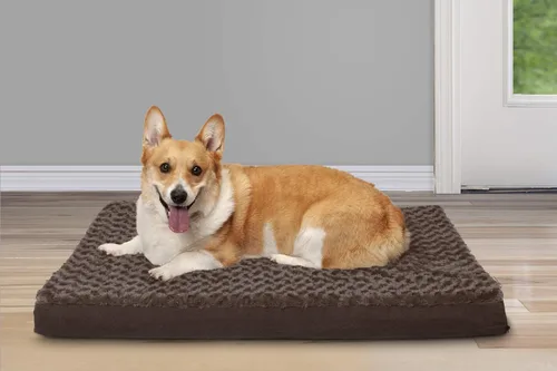 Vista 2 de Furhaven Cama de gel refrescante para perros medianos/grandes de hasta 55 libras con funda extraíble y lavable, colchón de gamuza y piel sintética