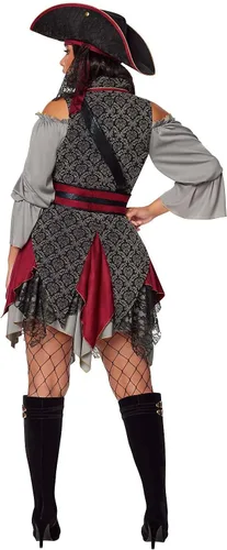 Vista 3 de Spirit Halloween Disfraz de pirata de Castaway para adultos, colección de la firma Cosplay pirata Halloween clásico