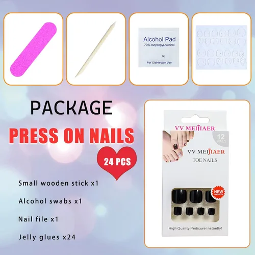 Vista 5 de Uñas postizas de acrílico a presión, uñas postizas de cobertura completa, uñas postizas a presión, uñas postizas de cobertura completa, uñas