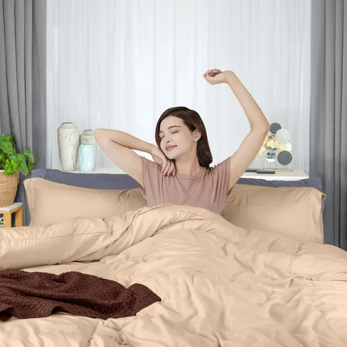 Vista 7 de Utopia Bedding Juego de funda de edredón tamaño individual - 2 piezas con cierre de cremallera - 1 funda de edredón 68X90 pulgadas y 1 funda de Beige