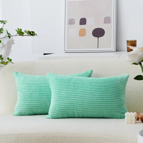 Vista 74 de Home Brilliant - Juego de 2 fundas de cojín decorativas de terciopelo a rayas, 16 x 16 pulgadas, para sillas y sofás, color verde salvia, verde