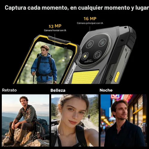 Vista 8 de Blackview Rock 2 Pro 5G Teléfono resistente Android 16, 15000mAh/33W Dual 400LM luz de camping, 32GB+256GB/2TB Smartphone resistente desbloqueado