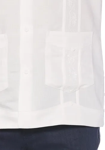Vista 3 de Cubavera Camisa Guayabera bordada de manga corta para hombre