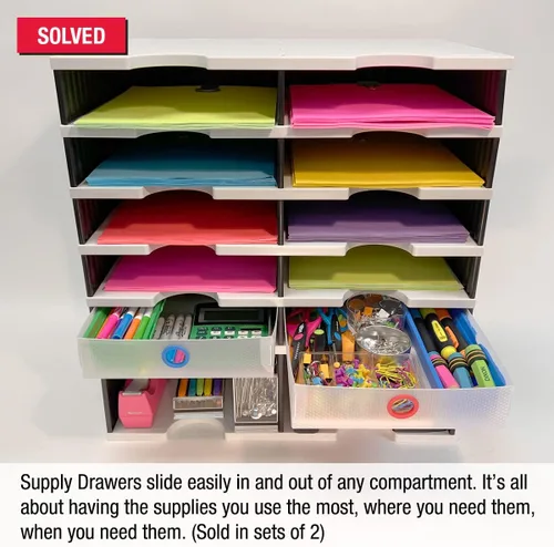 Vista 3 de TierDrop - Cajones organizadores de escritorio – Limpia el desorden y mantén todos tus accesorios de escritorio y suministros de oficina más