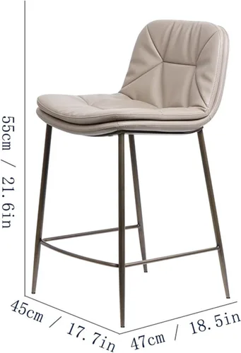 Vista 3 de Tall Bar Stools Bar Chair Modern Minimalist Metal High Stool Home Double Cushion Back Chair Home Restaurant Kitchen Bar Table Chair Barstools