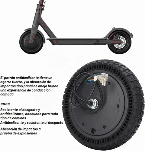 Vista 2 de Motor de cubo de scooter eléctrico, reemplazo de neumáticos de 8.5 pulgadas para scooters E plegables populares, montaje de rueda duradero