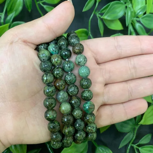 Vista 130 de Gem Avenue Handmade Round Bead Stretch Bracelet Unisex Natural Stone Beaded Jewelry for Men & Women, Elastic Wristband for Daily Wear