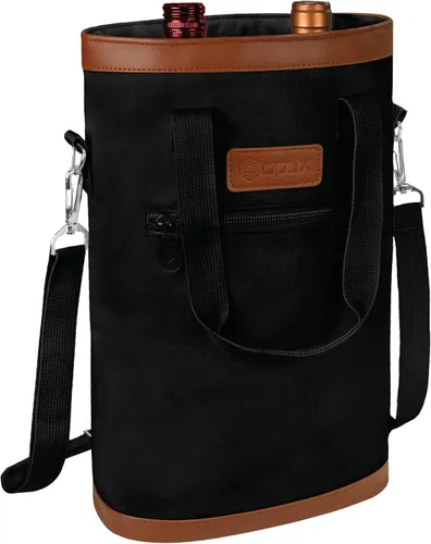 Vista 2 de opux - Portavinos para 2 botellas, bolsa aislada a prueba de fugas para vino, bolsa de enfriamiento portátil para viajes BYOB, picnic, estuche