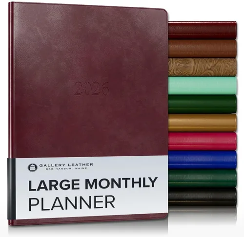 Vista 82 de Gallery Leather Agenda mensual grande 2026-2027 Acadia Navy Acadia Marina
