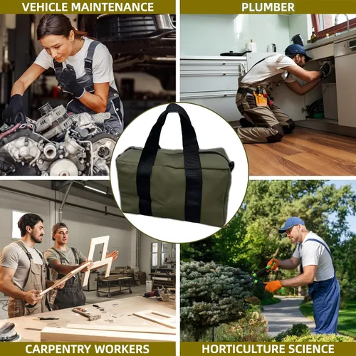 Vista 7 de BLIRITEL Bolsa de herramientas de boca ancha, bolsa de almacenamiento de herramientas de lona resistente, bolso de gran capacidad, organizador