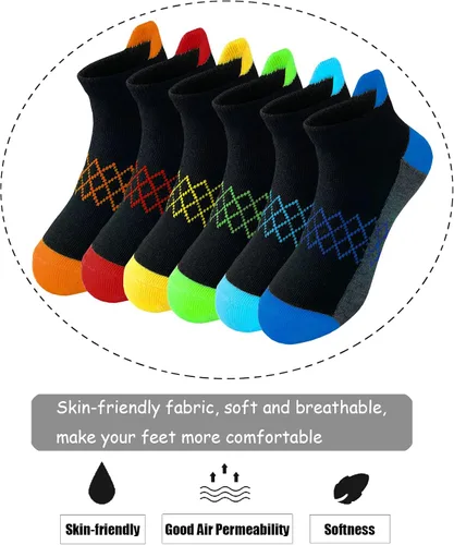 Vista 3 de JAMEGIO Calcetines para niños, 18 pares de calcetines de corte bajo, calcetines deportivos de tobillo para niños pequeños y grandes, talla de 3 a 14
