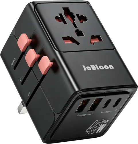 Vista 7 de JcBlaon Adaptador de viaje universal, adaptador de enchufe internacional 20 W