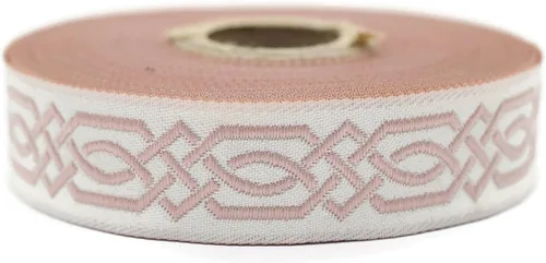 Vista 16 de Carrete de 10.9 yardas 0.79 pulgadas de ancho azul celta Claddagh bordado Jacquard Ribbon 20272